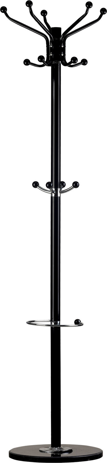 ModernHome GH-8014 Stojací věšák na oblečení a deštníky, mramorová základna, černý