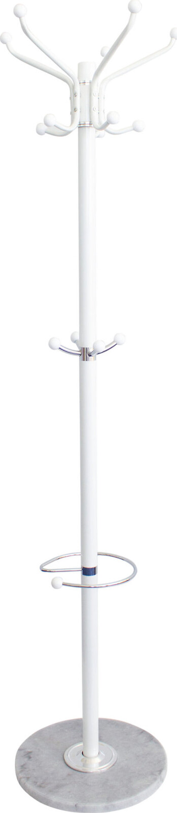 ModernHome GH-8014 Stojací věšák na oblečení a deštníky, mramorová základna, bílý