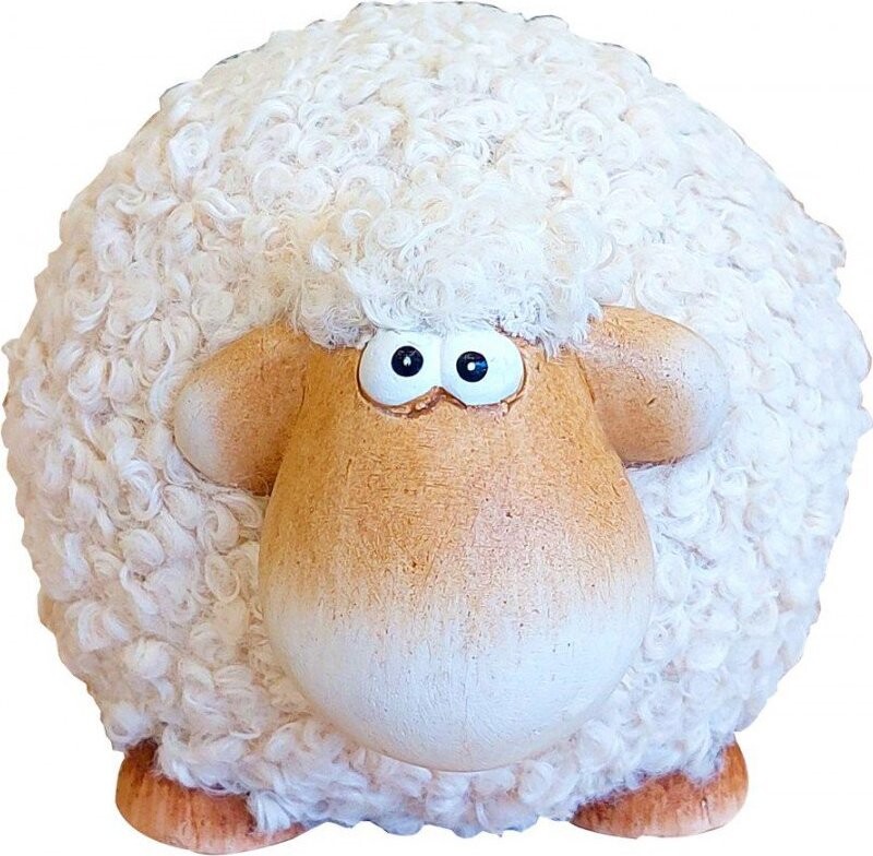 GOBA Veľkonočná dekorácia – Ovečka keramická, 6 × 8 cm