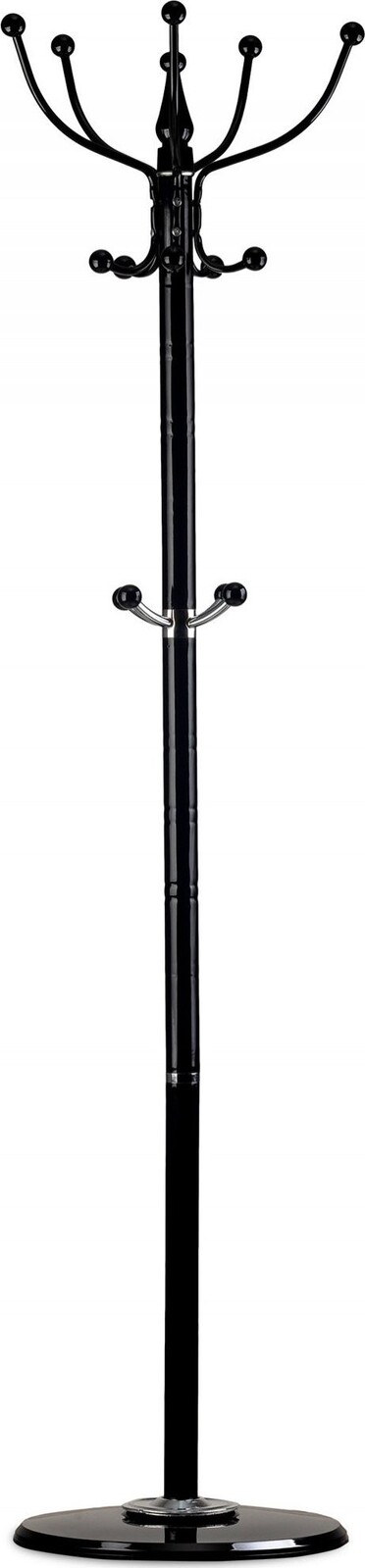 ModernHome GH-8010 Stojací věšák s podstavcem na oblečení, kov, černý