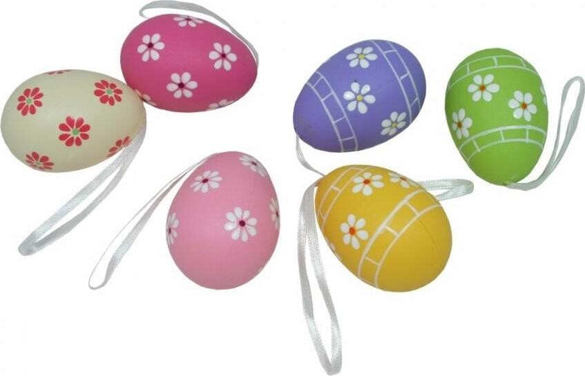 GOBA Veľkonočná dekorácia – Vajcia plastové, kvety