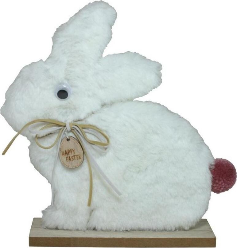 GOBA Veľkonočná dekorácia – Zajac s plyšom a mašľou