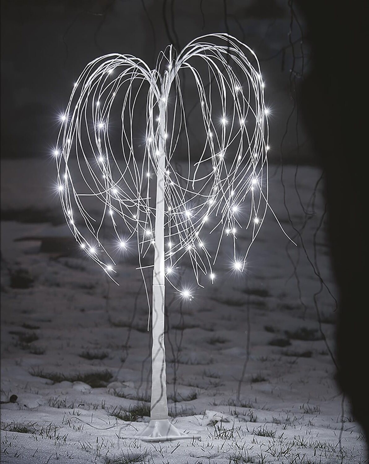 LAALU Vianočná dekorácia LED – vŕba, vnútorná i vonkajšia, studená biela, 120 cm