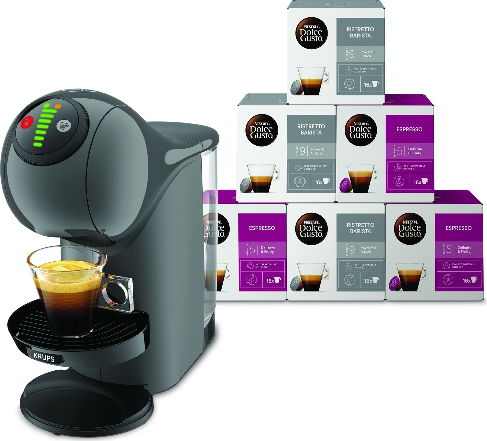 Krups KP243B10CE Nescafé Dolce Gusto Genio S Darčeková sada s 96 kapsulami
