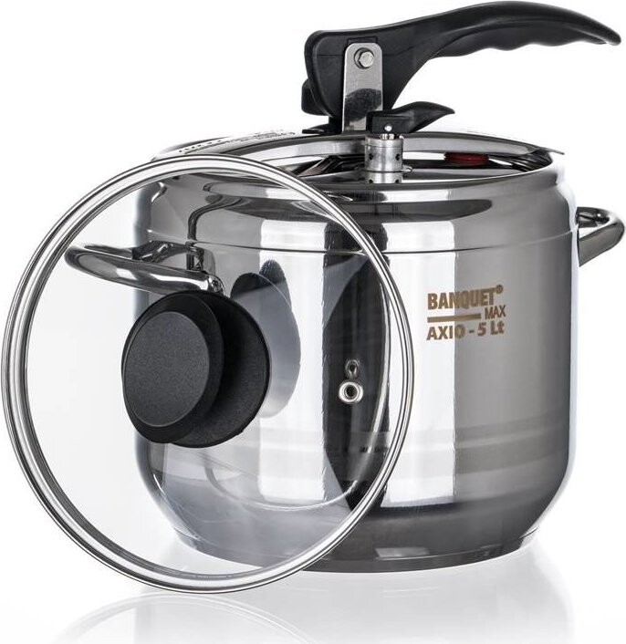 BANQUET AXIO – Tlakový hrniec, 5,0 l so sklenenou pokrievkou