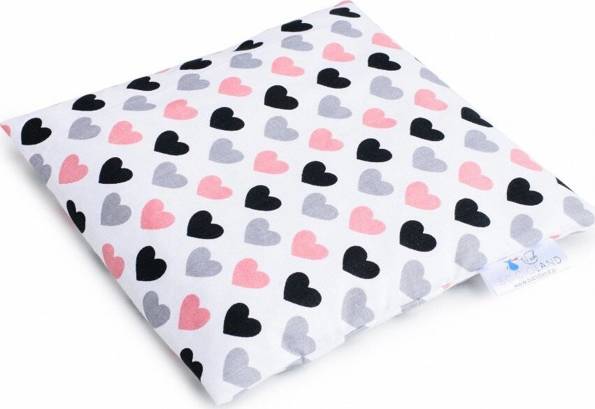 BocioLand Velký termofor - nahřívací polštářek s třešňovými pecičkami, Srdíčka - pastelová