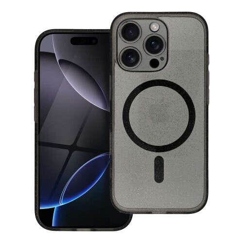 CLEAR MAG COVER case with camera protection compatible with MagSafe for SAMSUNG S26 Plus black glitter