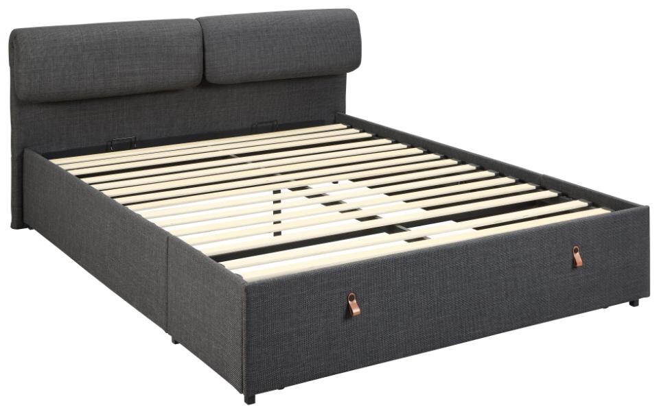 Čalouněná dvoulůžková postel Calvi 160x200 šedá