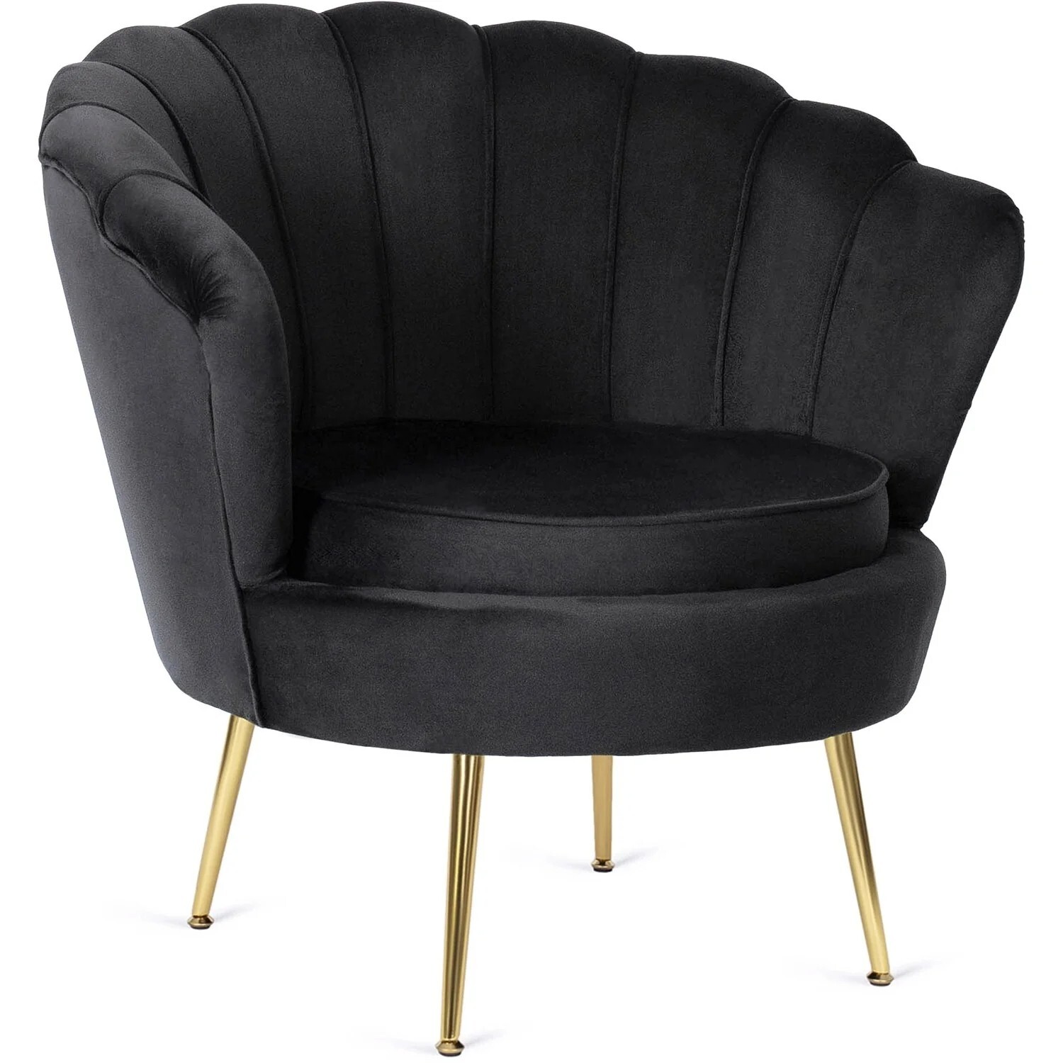 Designové křeslo Angel samet černé/zlaté