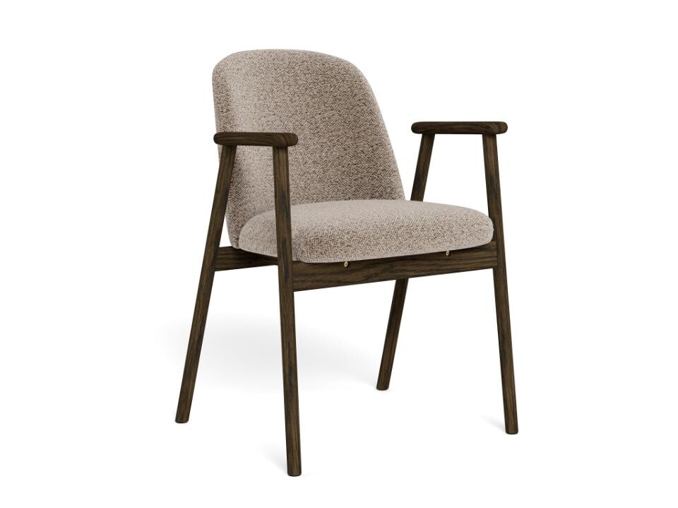 Jídelní křeslo Leo z masivu dub kouřový/hnědé