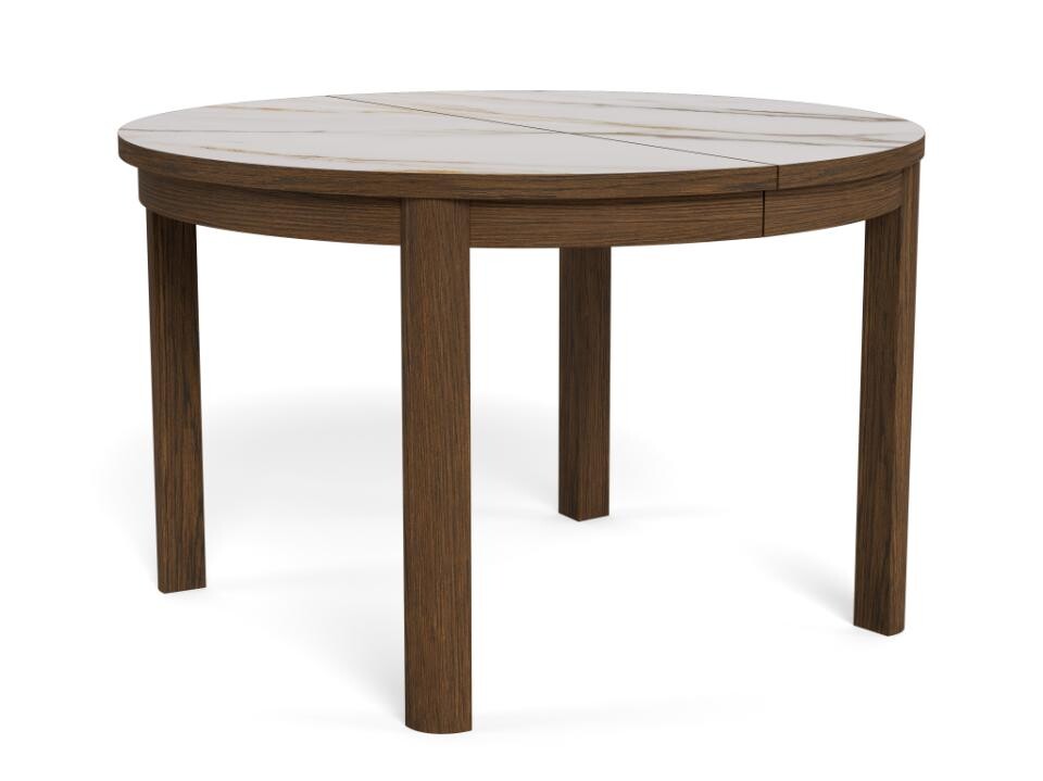 Jídelní kulatý stůl Southampton bílý mramor/dub kouřový