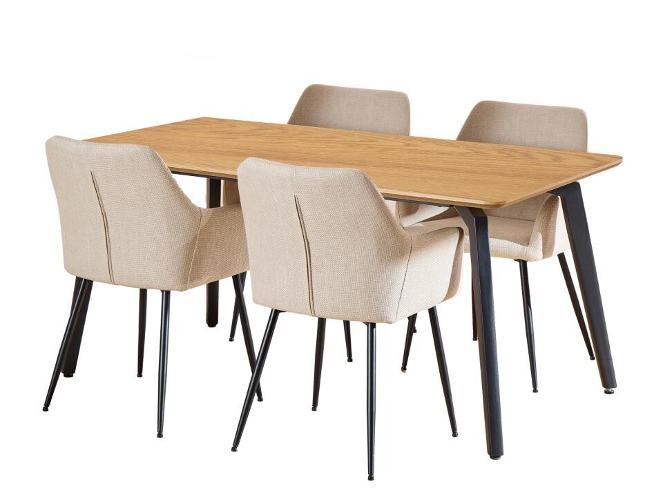 Jídelní set Cadiz béžový/dub přírodní