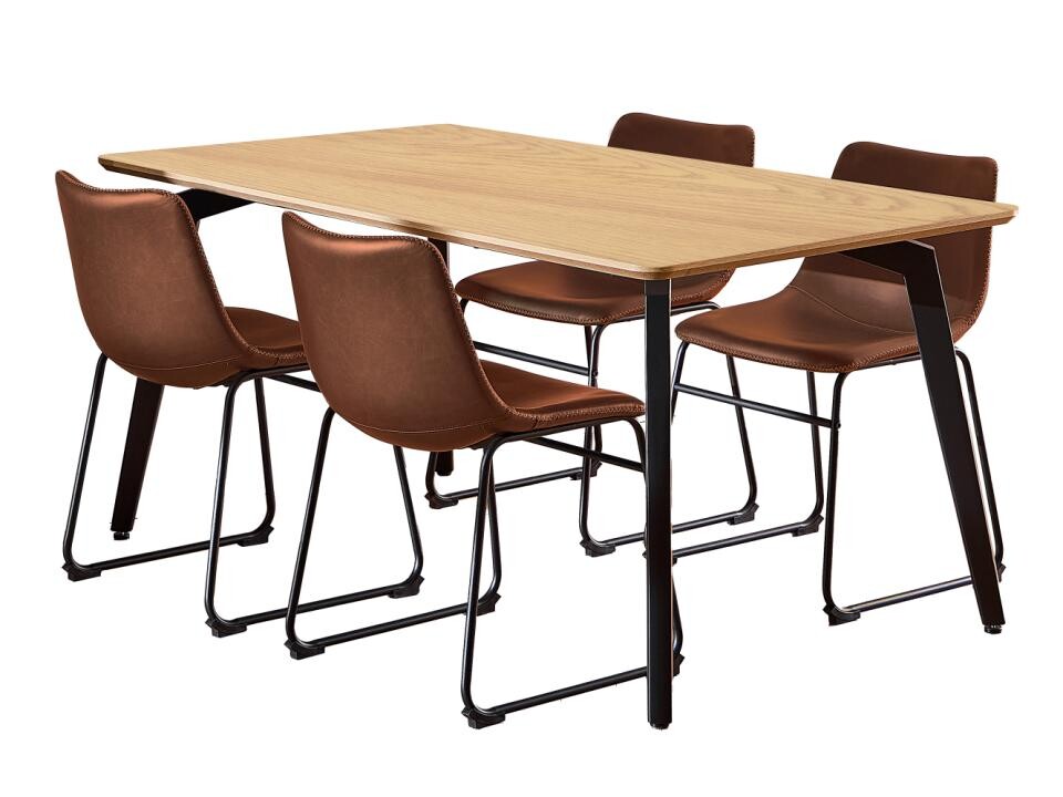 Jídelní set Cadiz hnědý/dub přírodní