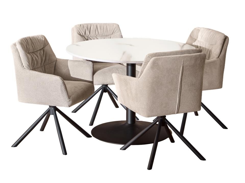 Jídelní set Tarifa bílý mramor/béžový