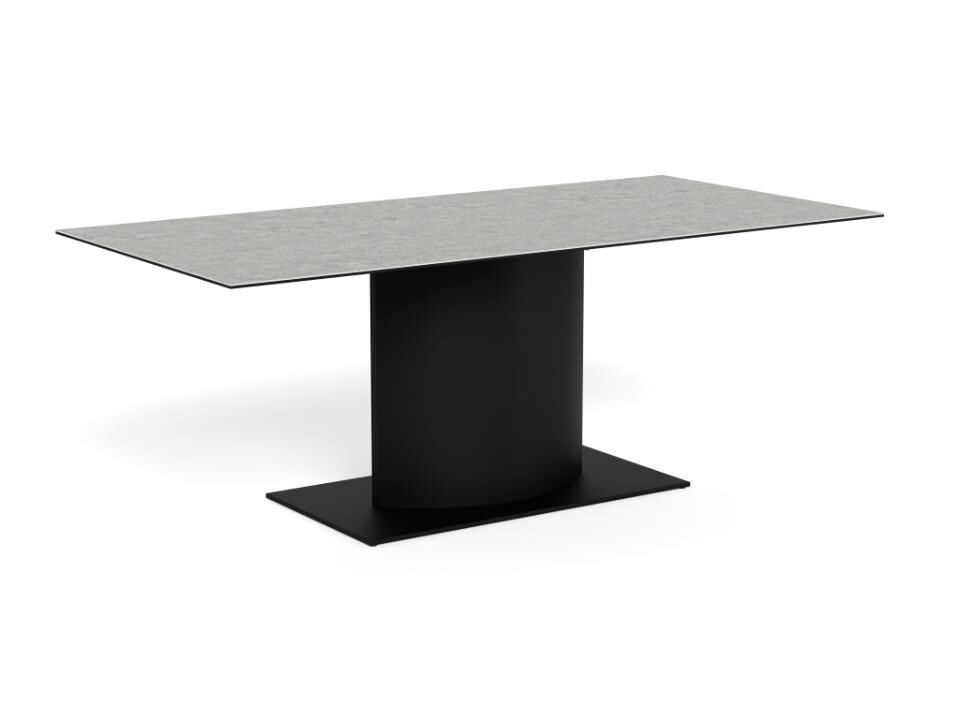 Jídelní stůl Marbella 200 cm šedý mramor/černý