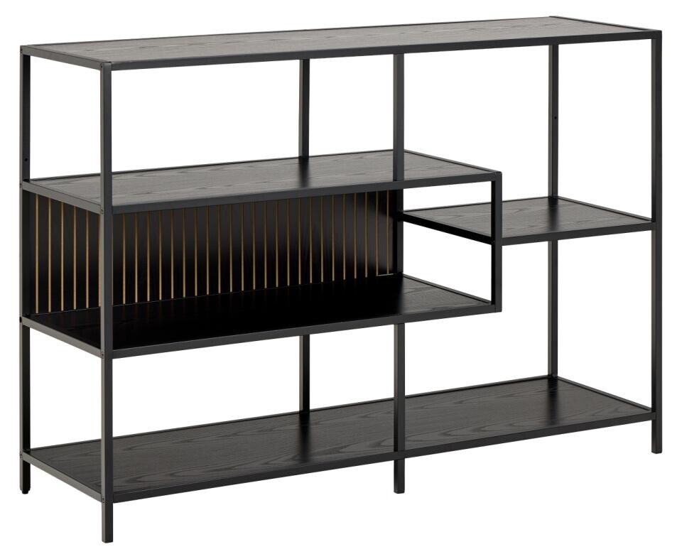 Knihovna Seaford IV 114 cm černá