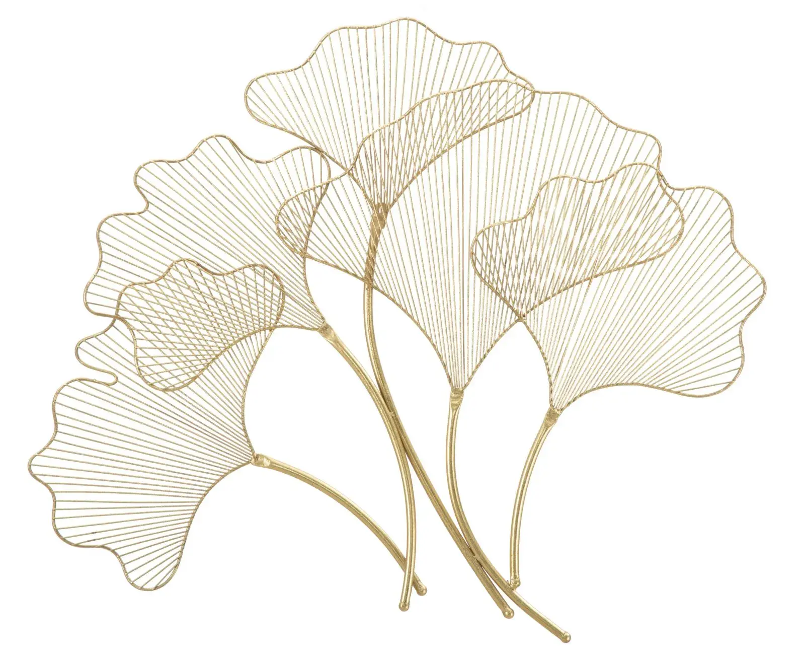 Kovová nástěnná dekorace Glam Leaf 79 cm zlatá