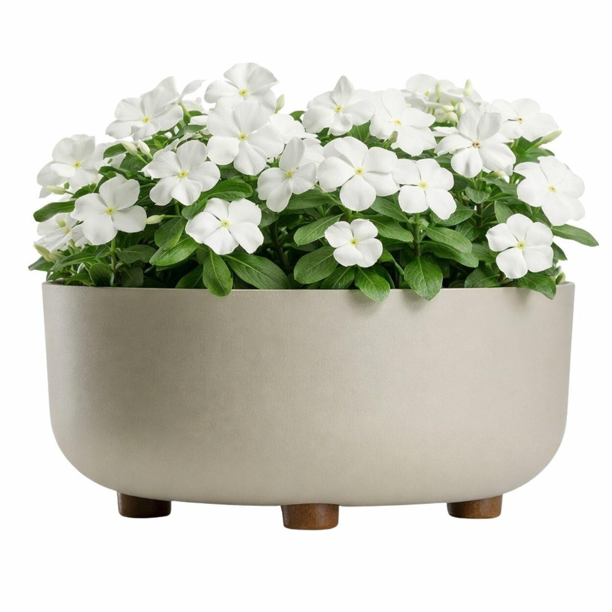 Plastový květináč na nožičkách TERRA 14,4x29,7 cm béžový