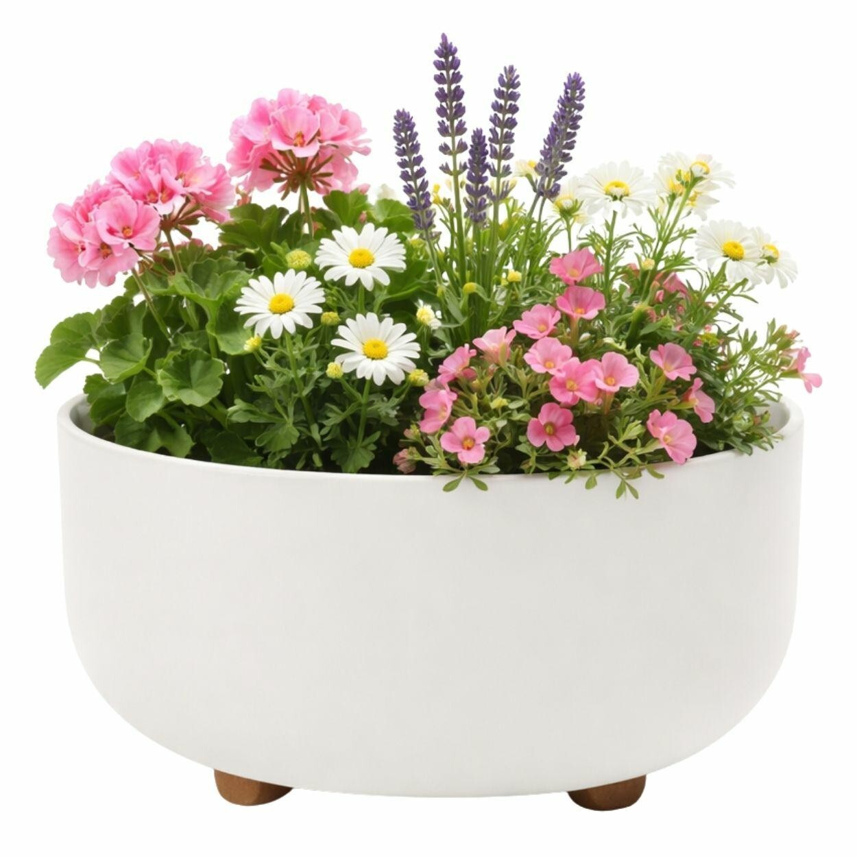 Plastový květináč na nožičkách TERRA 14,4x29,7 cm bílý