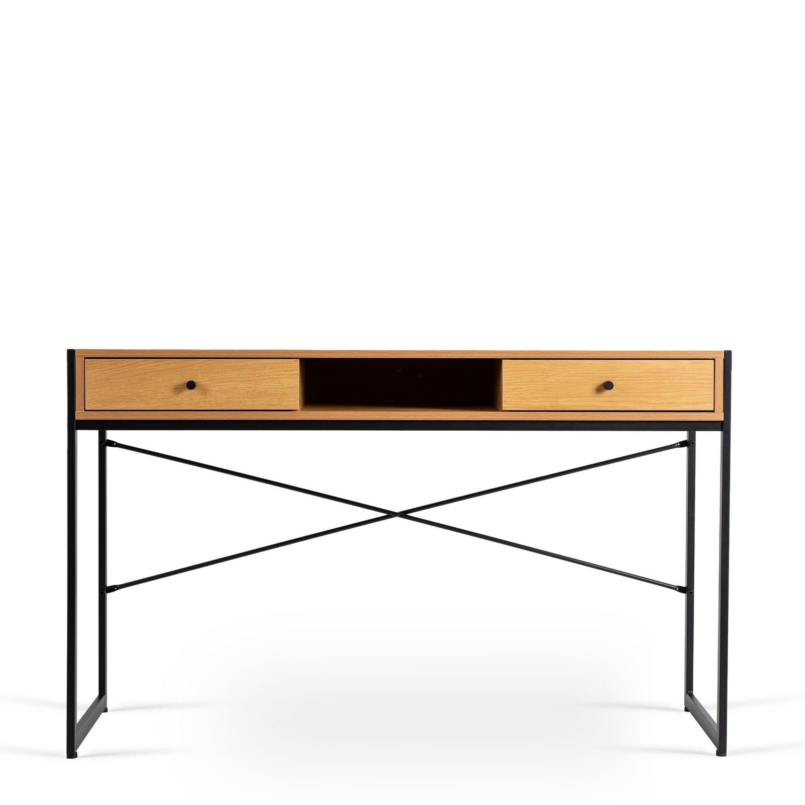 Psací stůl se zásuvami Rex 123 cm dub Craft zlatý/černý