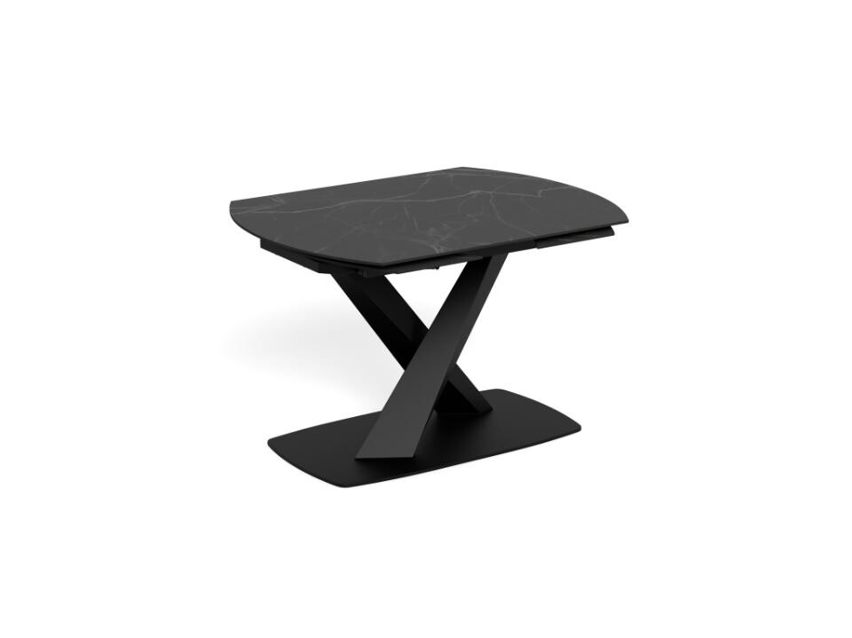 Rozkládací jídelní stůl Morella 120/180 cm černý mramor/černý