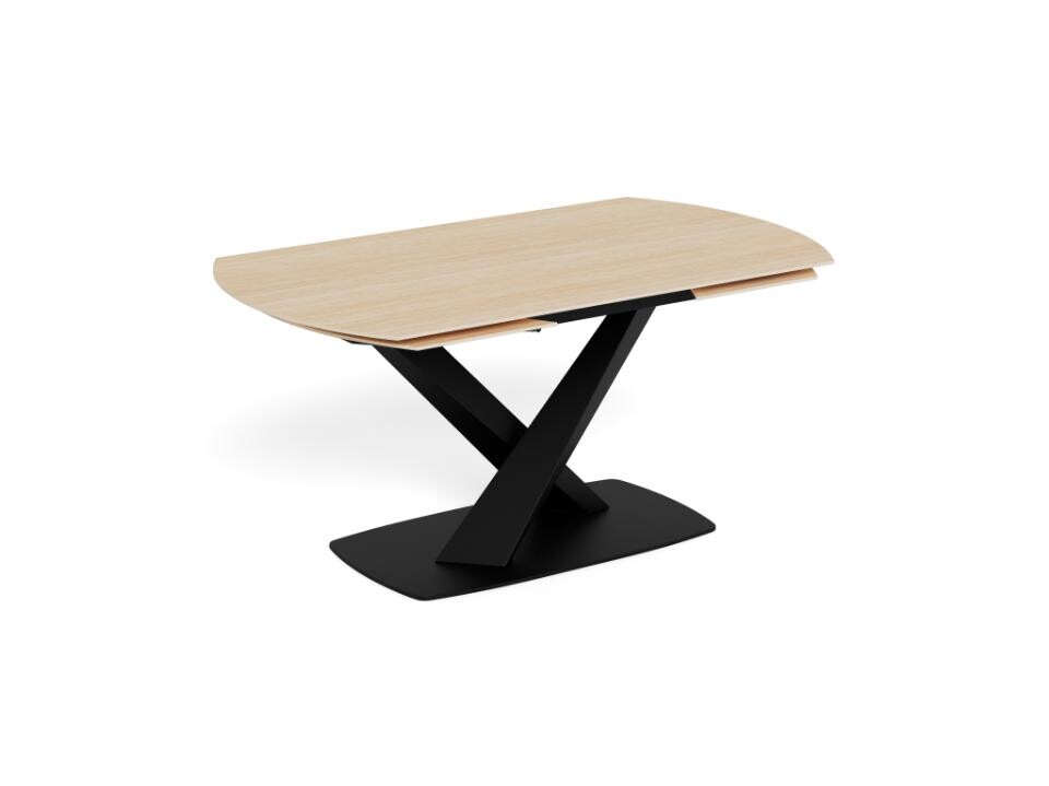 Rozkládací jídelní stůl Morella 160/240 cm béžový/černý