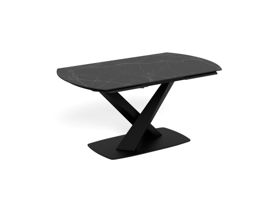 Rozkládací jídelní stůl Morella 160/240 cm černý mramor/černý