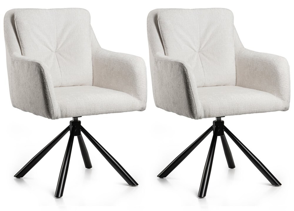 Sada 2 ks jídelních křesel Idaho krémová