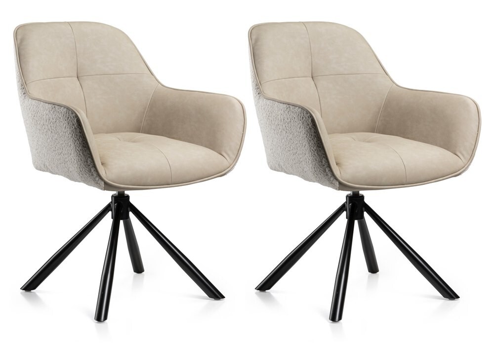 Sada 2 ks jídelních křesel Tokio krémová