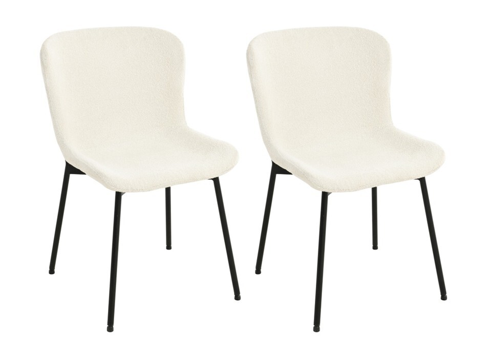 Sada 2 ks jídelních židlí Sable krémová