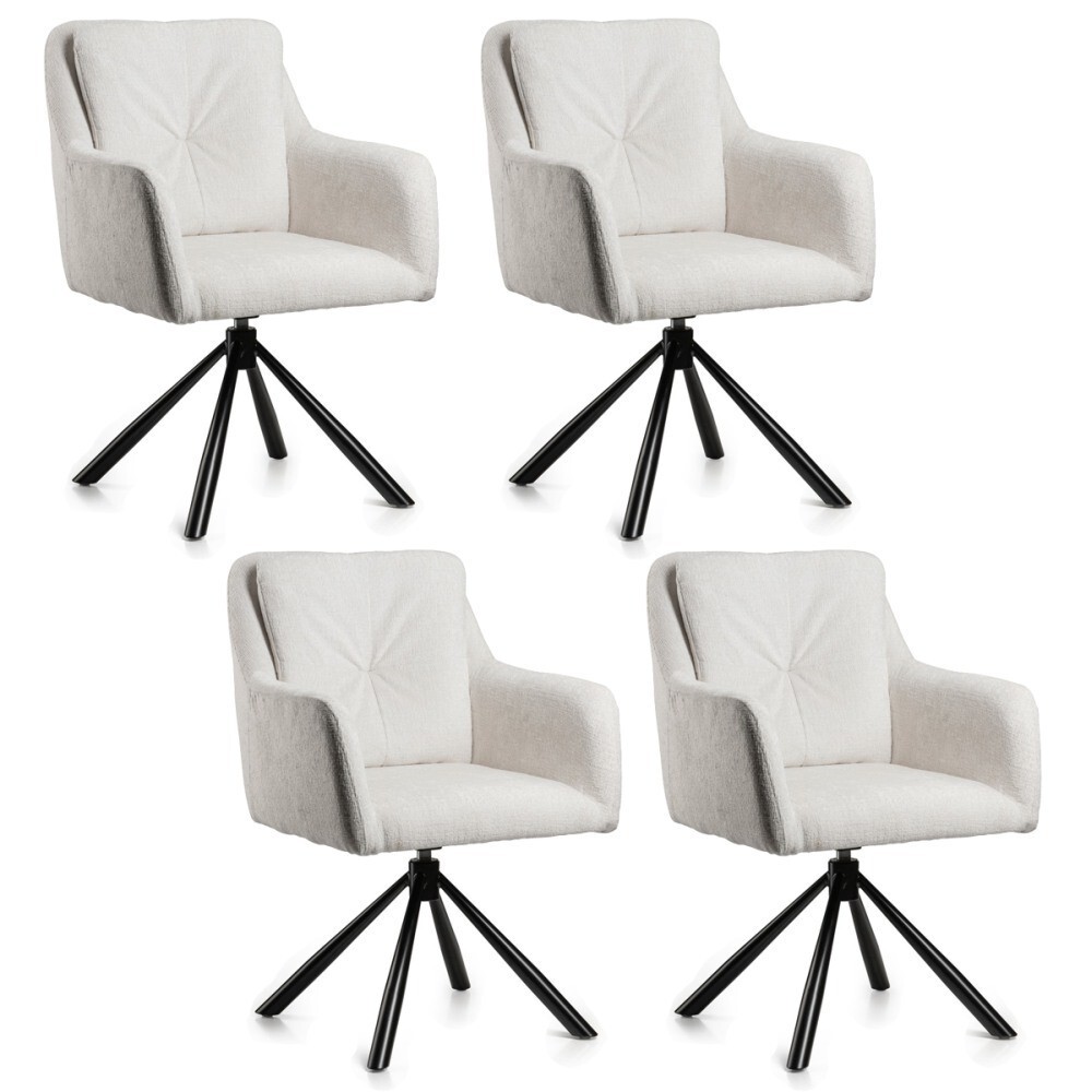 Sada 4 ks jídelních křesel Idaho krémová