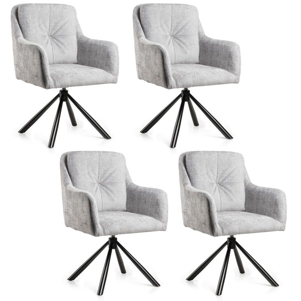 Sada 4 ks jídelních křesel Idaho šedá