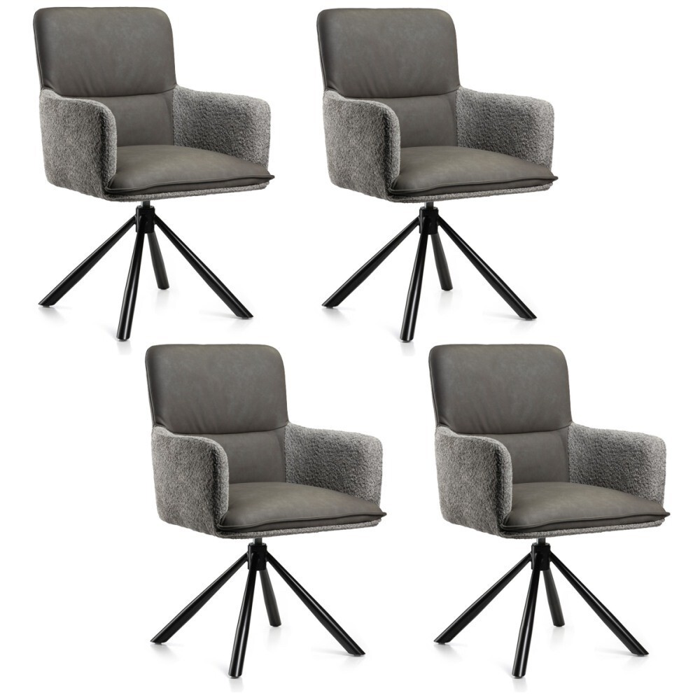 Sada 4 ks jídelních křesel Texas šedá