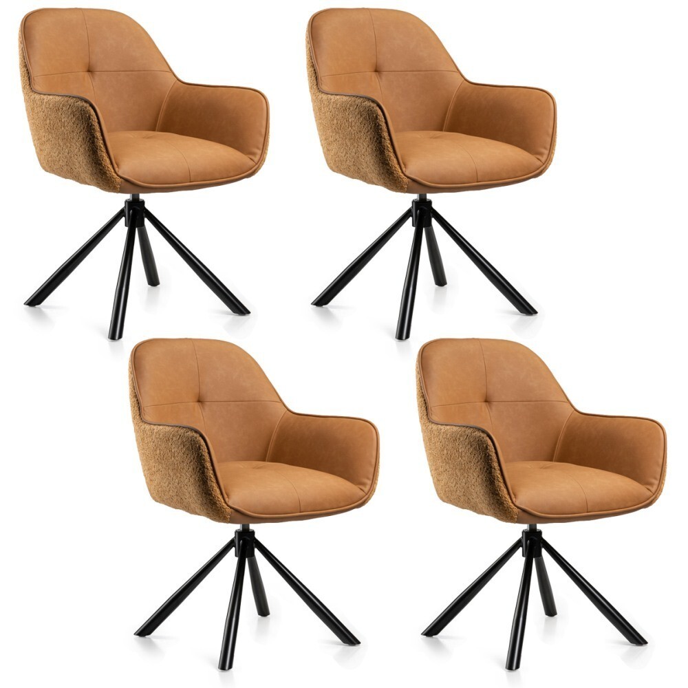 Sada 4 ks jídelních křesel Tokio hnědá