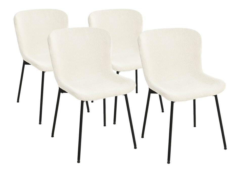 Sada 4 ks jídelních židlí Sable krémová