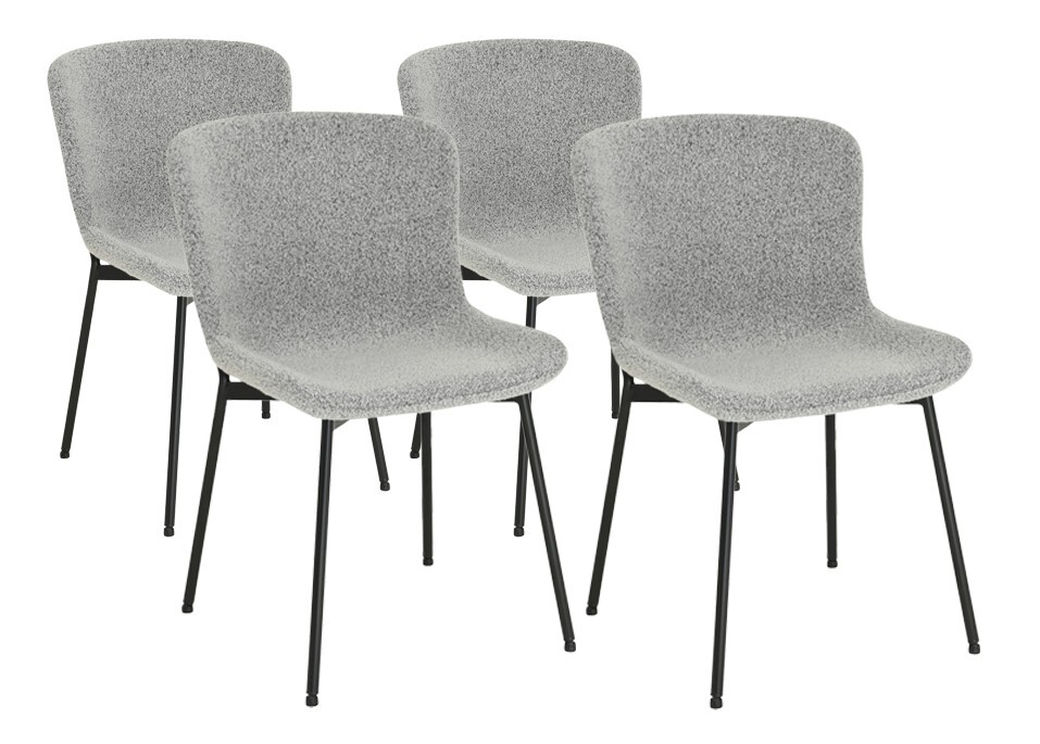 Sada 4 ks jídelních židlí Sable světle šedá