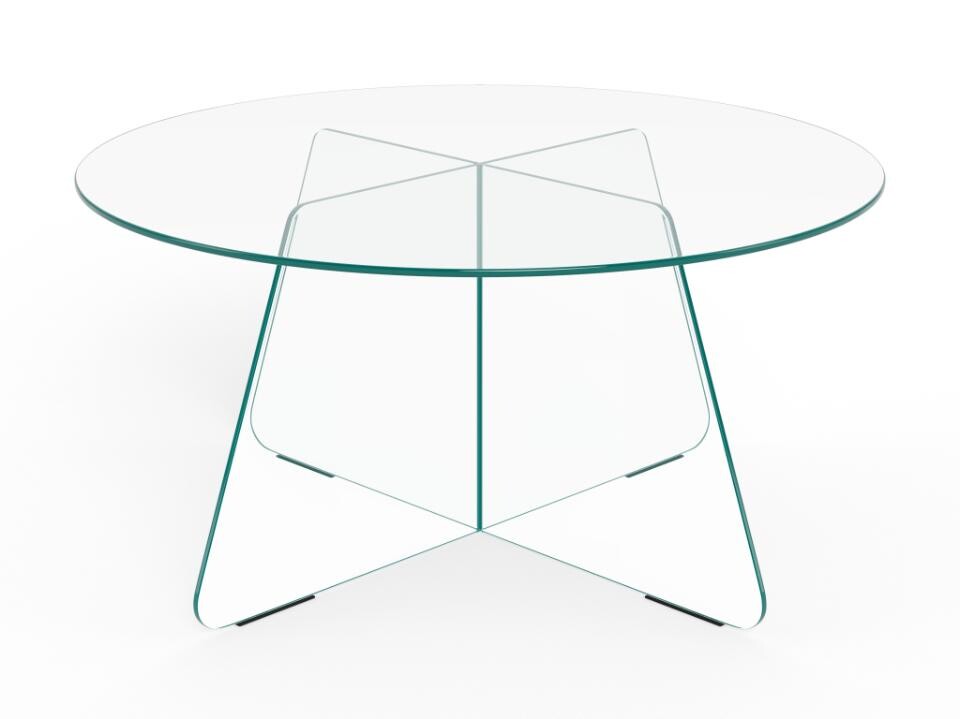 Skleněný konferenční stolek Samos 80 cm čirý