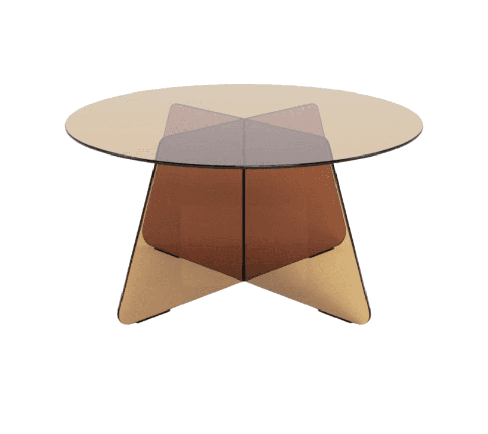 Skleněný konferenční stolek Samos 80 cm hnědý