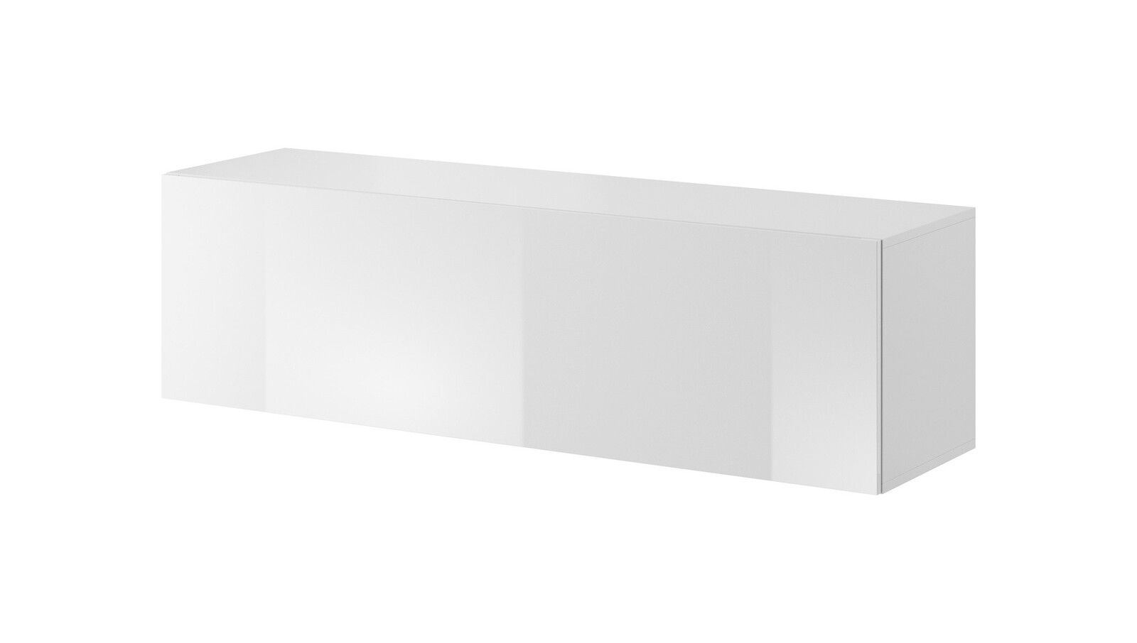 Závěsný TV stolek Vivien 140 cm bílý lesk