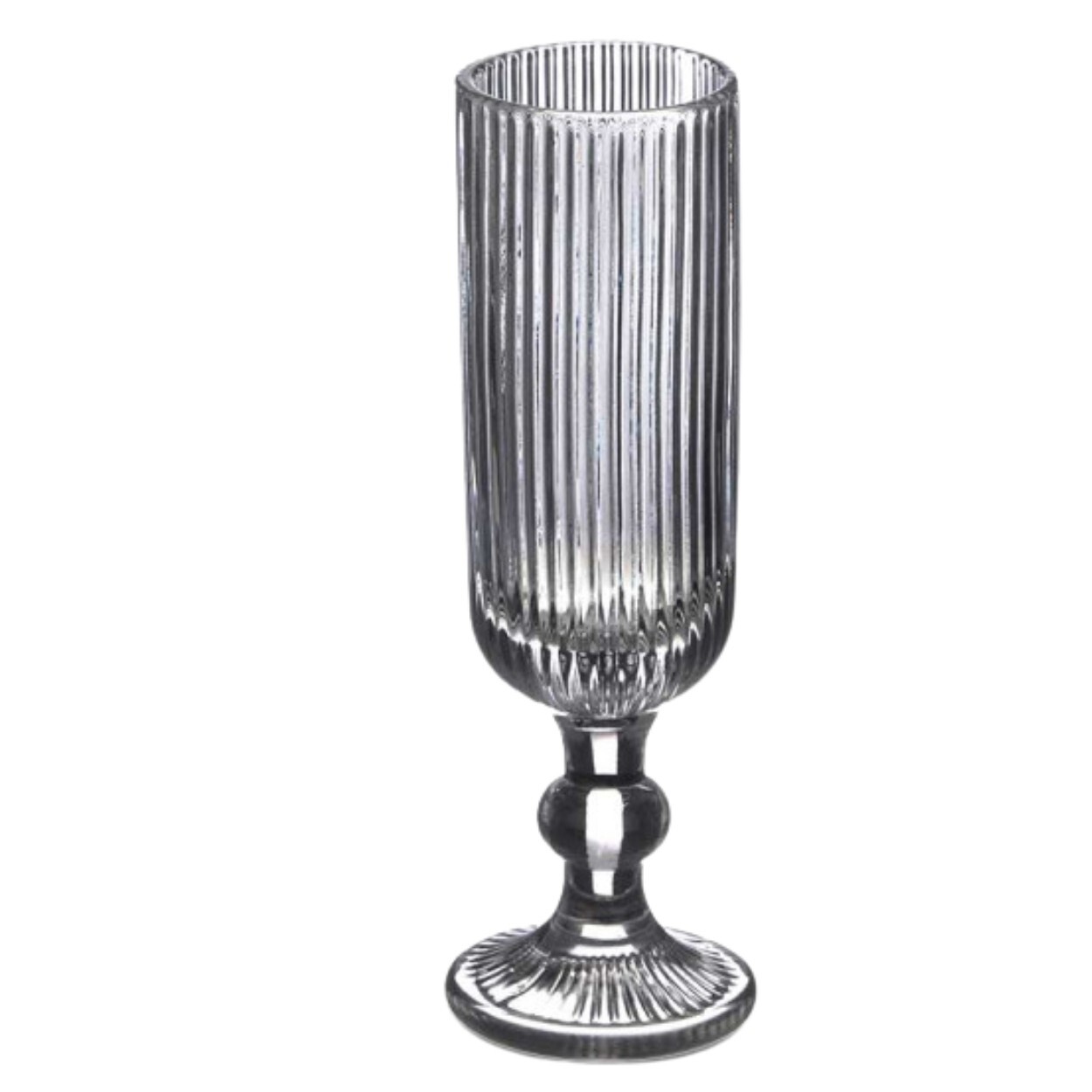 Žebrovaná sklenice na šampaňské GROOVE 160 ml šedá