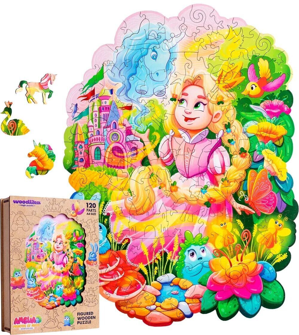Puzzler Drevené farebné puzzle - Amelia Princess of Magic