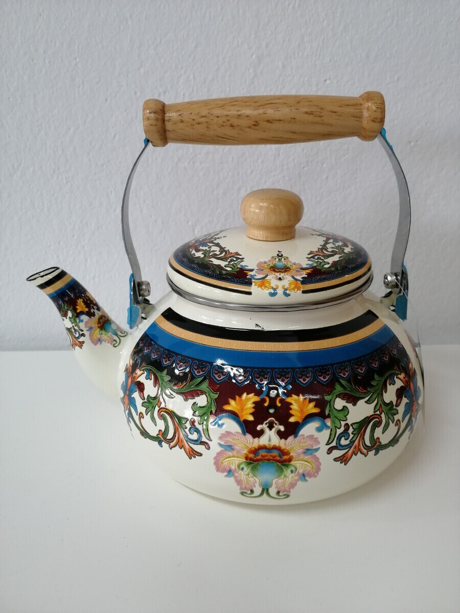 MAKRO - Čajník smalt 2,5L ruže rôzne vzory