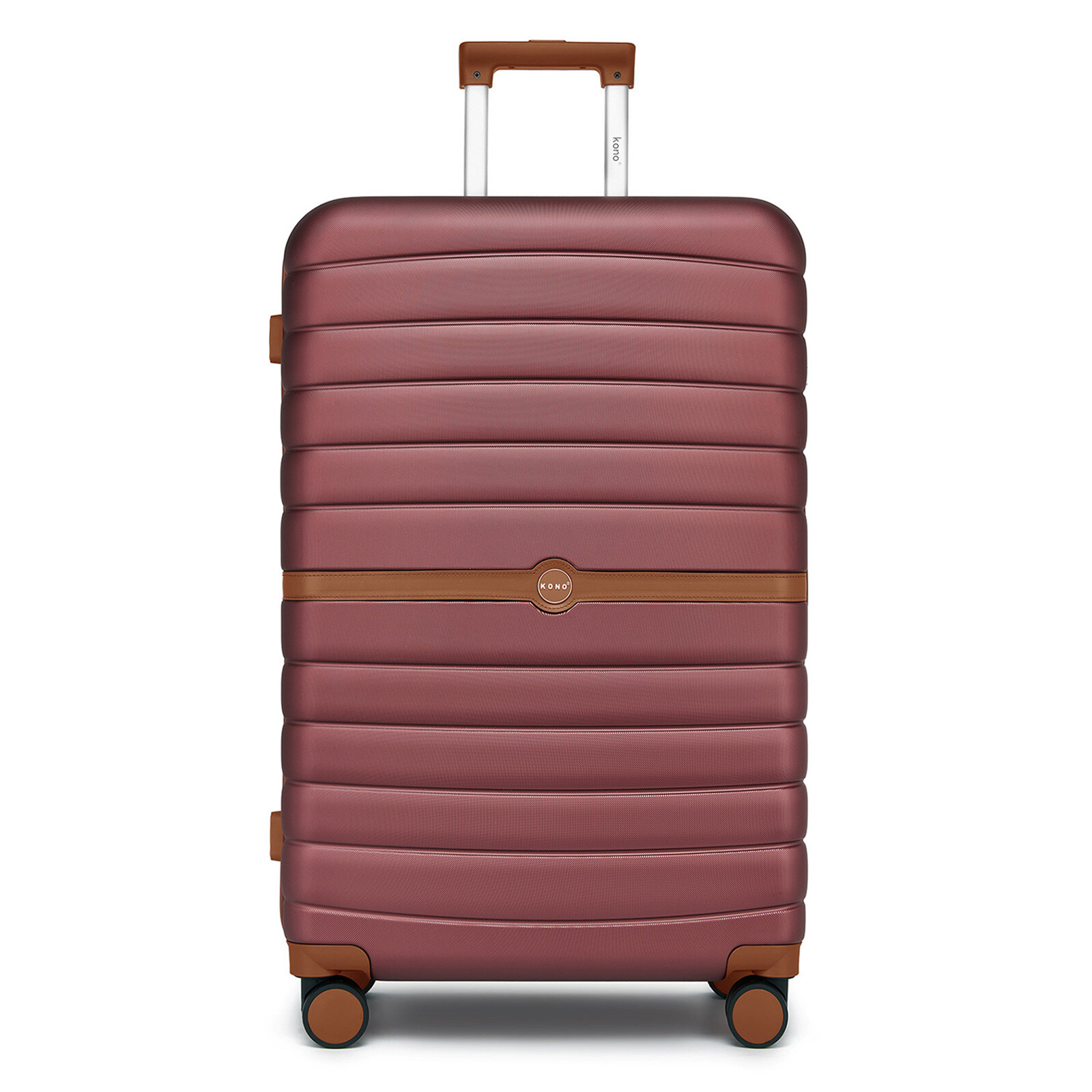 Cestovný kufor ABS+PC s pruhovaným vzorom Kono - 94 L - burgundy
