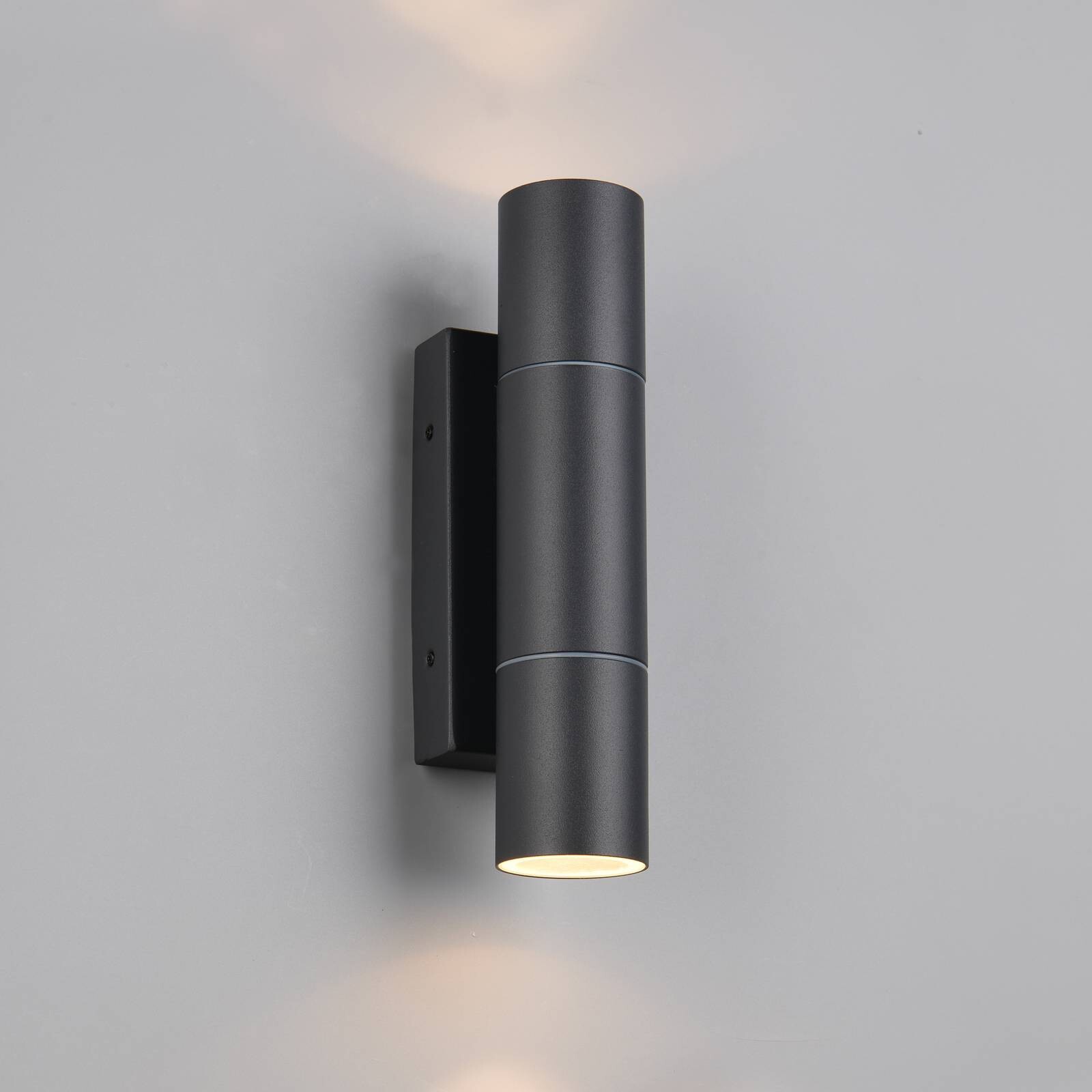 Vonkajšie nástenné svietidlo Yamuna, antracitová, výška 23 cm, kov, IP65
