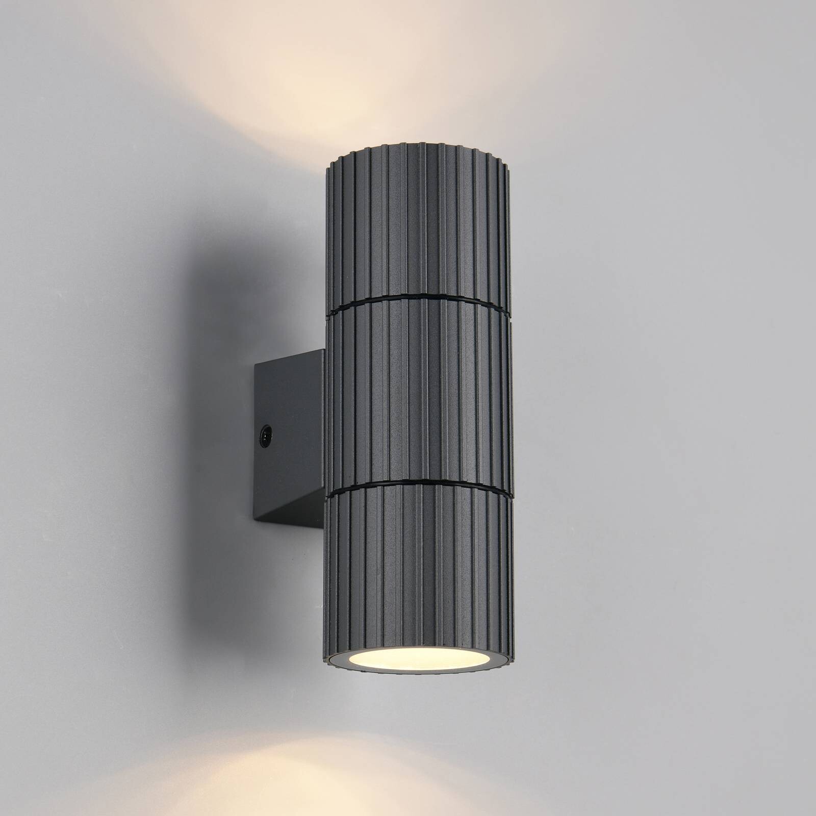 Vonkajšie nástenné svietidlo Parana, antracitová, výška 16 cm, kov, 2-pl.