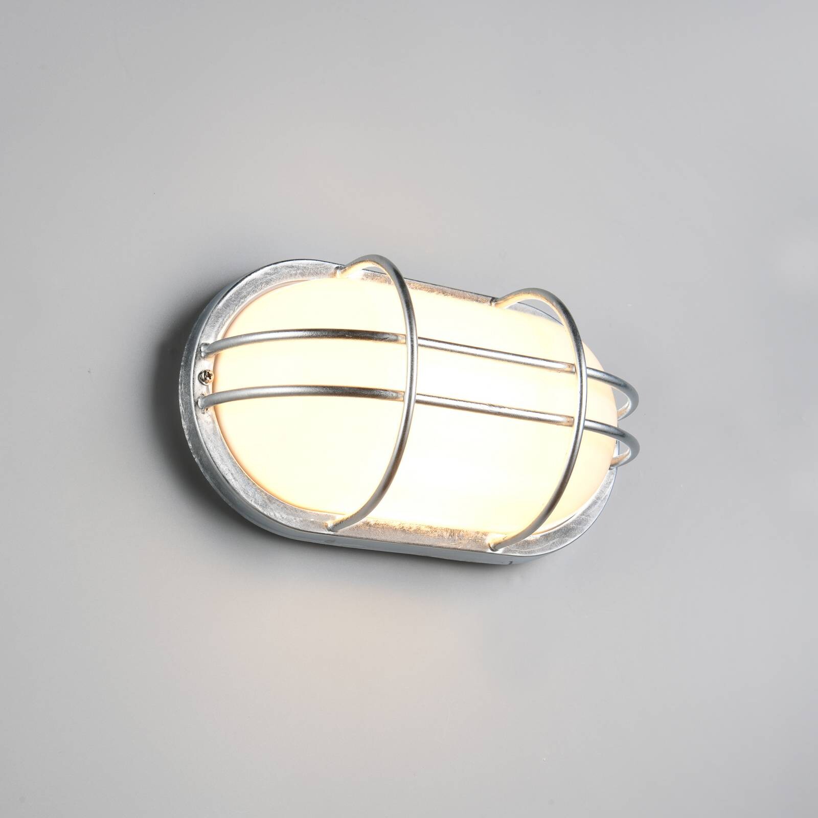 Vonkajšie nástenné svietidlo Tumen, farba zinku, šírka 26 cm, kov, IP44