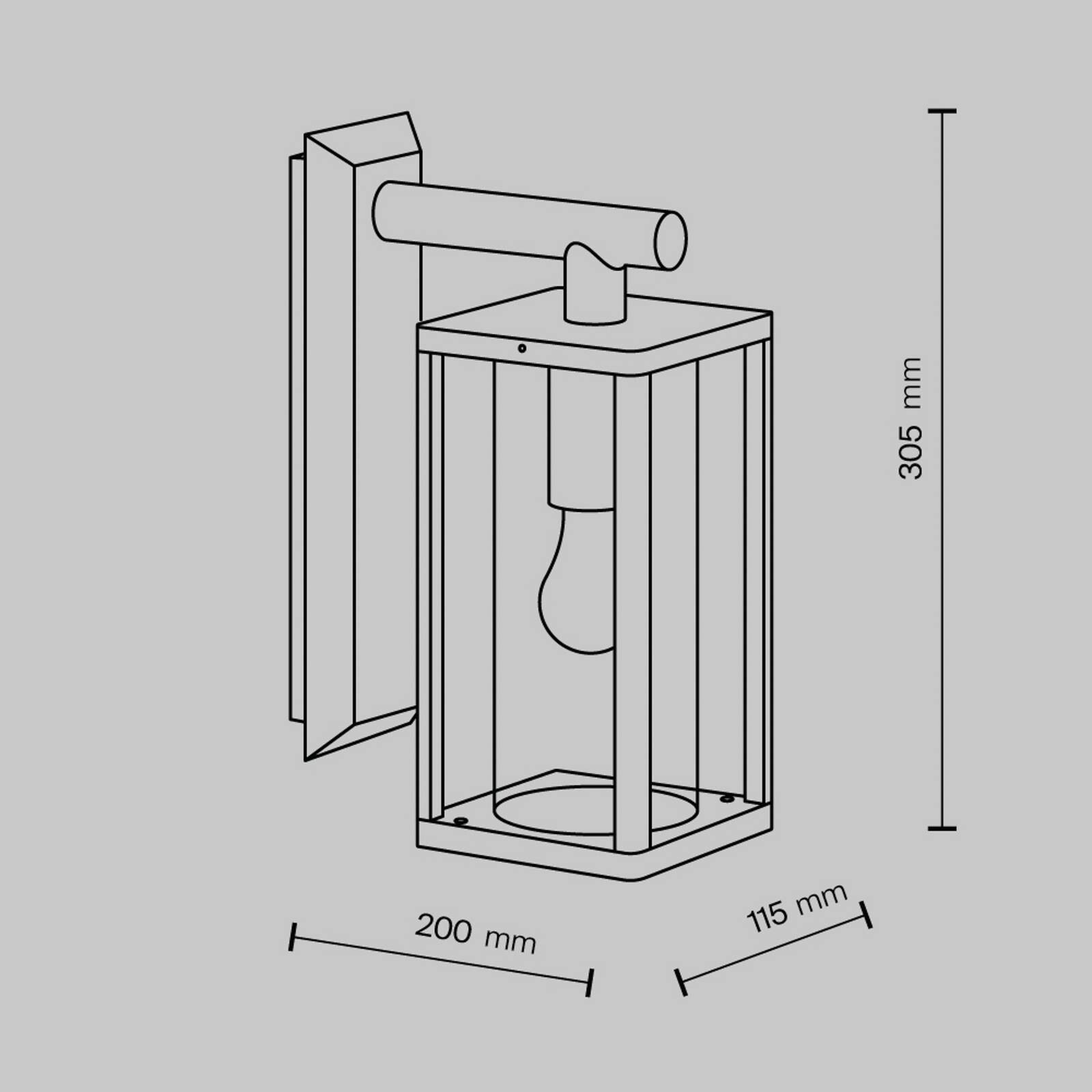 Maytoni Nástenné svetlo Cell, grafit, hliník, výška 20 cm, IP65
