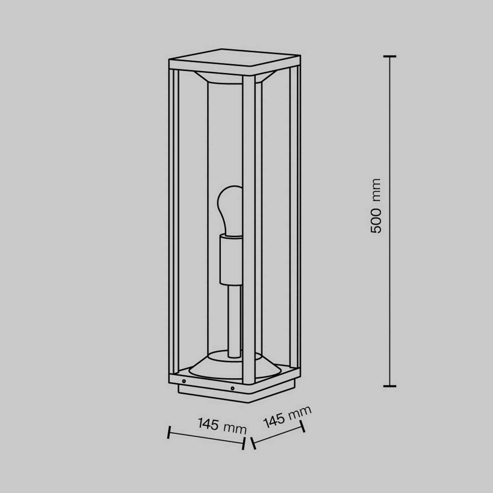Maytoni podlahové svietidlo Cell, grafit, hliník, výška 50 cm, IP54
