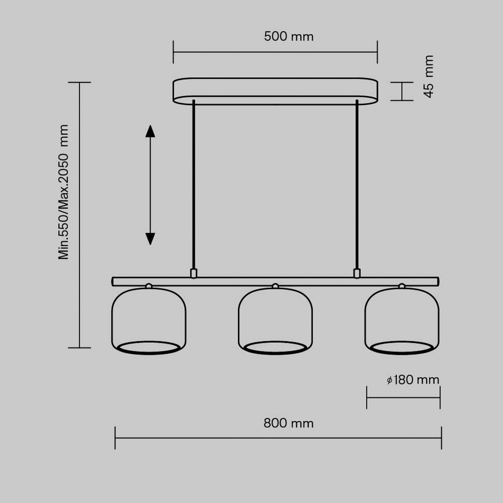 Maytoni LED závesné svietidlo Spirito, 3-pl., biele, sklo, stmievateľné