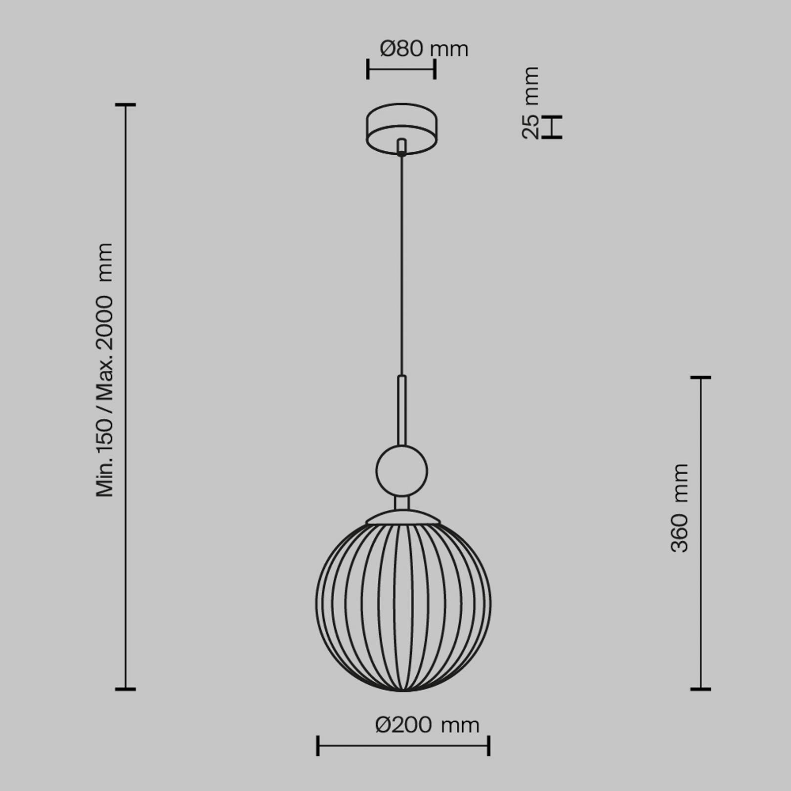 Maytoni závesné svietidlo Tavo, béžové, travertín/sklo, Ø 20 cm